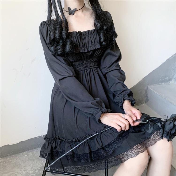 Alt Vampire Tears Short Sleeve Gothic Dark Lolita Dress