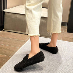 Cute Winter Warm & Soft Plush Fur Loafers Shoes