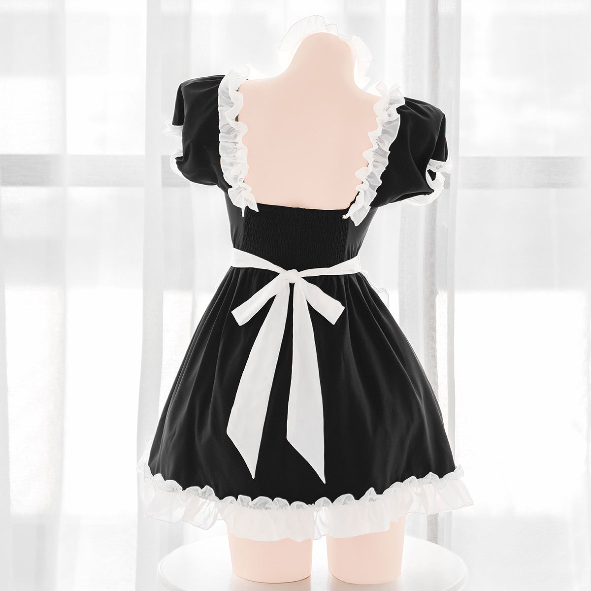 Lovely Love Hollow Out Maid Dress Outfit