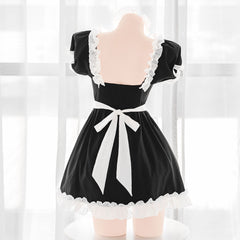 Lovely Love Hollow Out Maid Dress Outfit