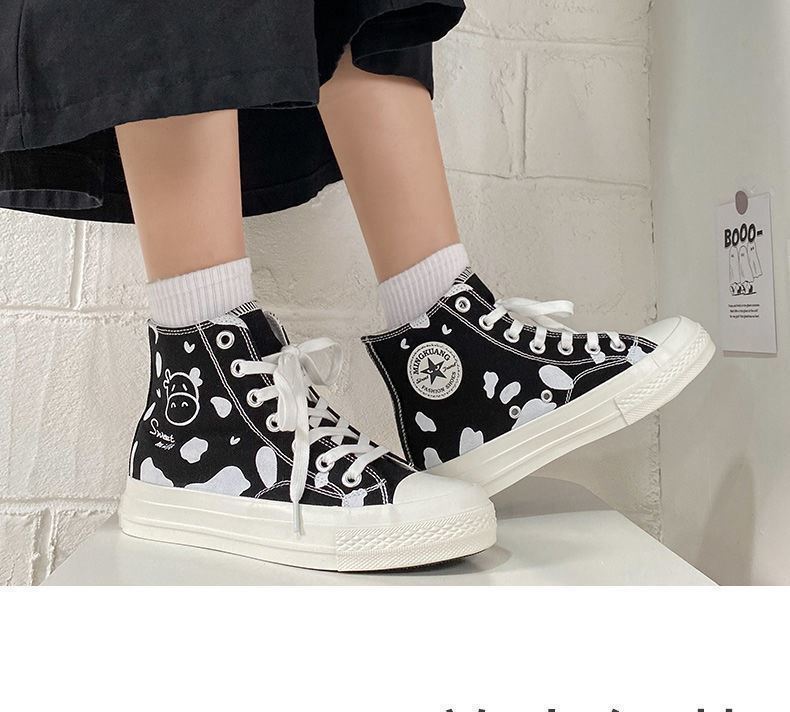 Cute Cow Print Canvas Shoes