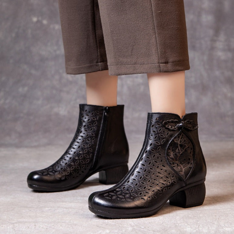 Handmade Leather Hollow Out Summer Sandals Boots