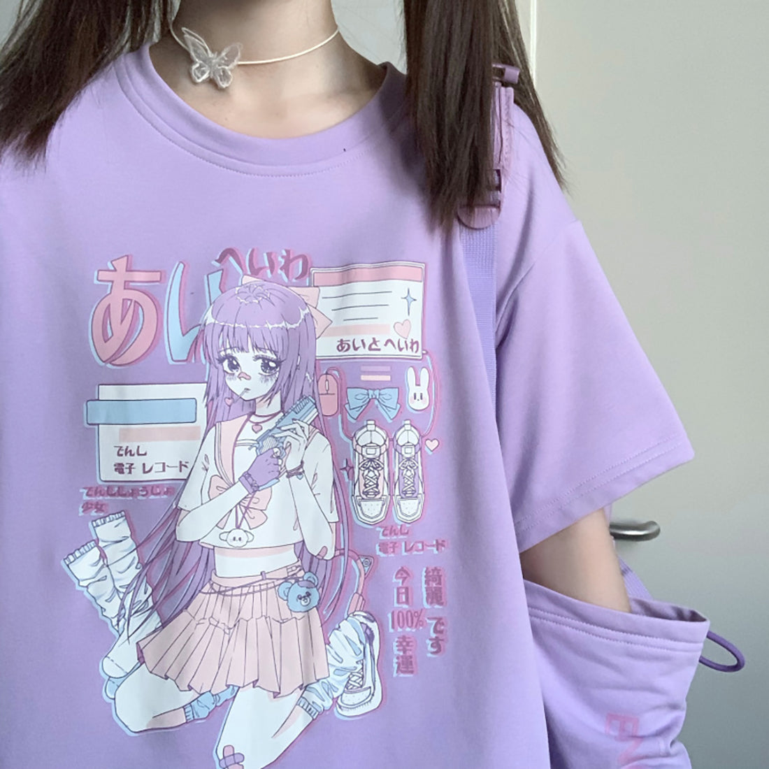 Anime Girl Hollow Out Sleeve Sweatshirt