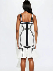 Black and white high street OL dress