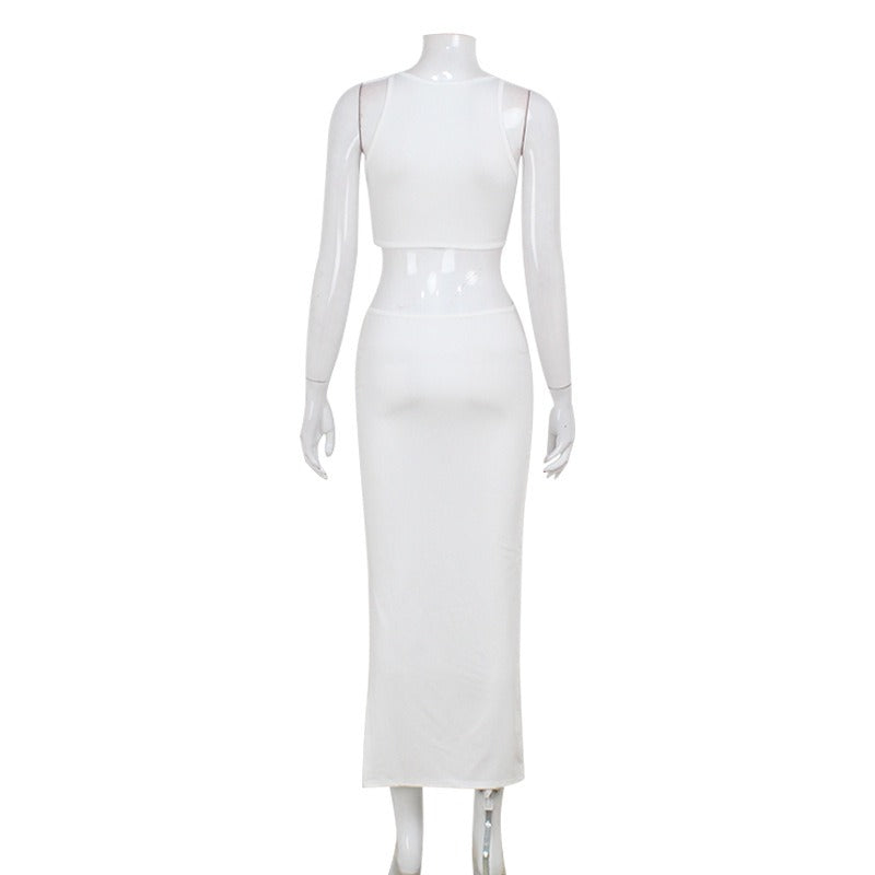 Slim Waist Hollow Backless Dress