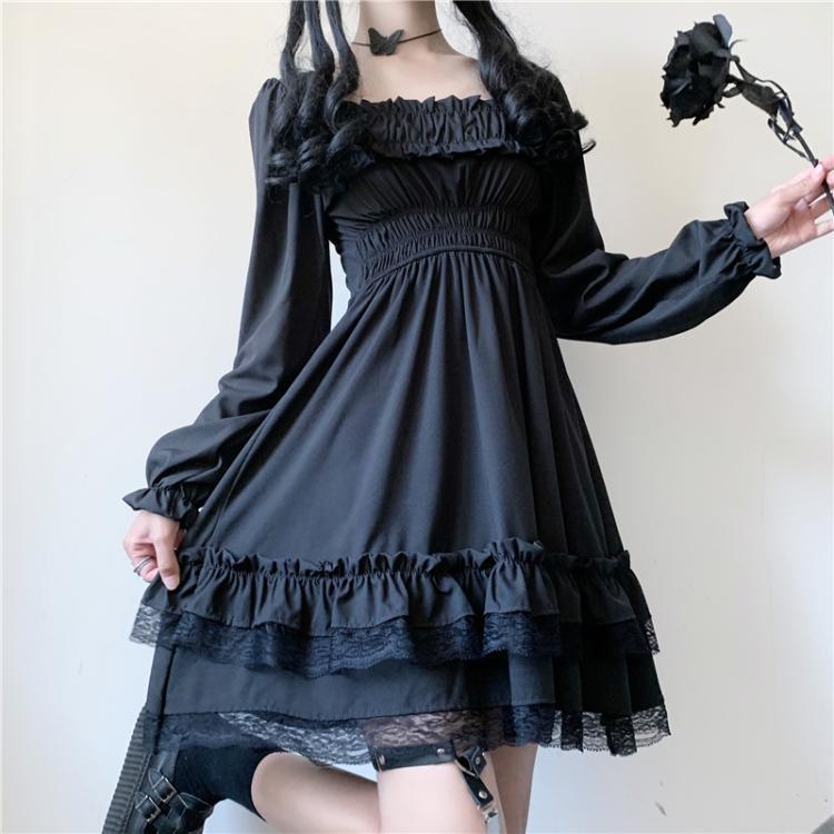 Alt Vampire Tears Short Sleeve Gothic Dark Lolita Dress