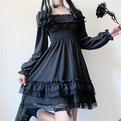 Alt Vampire Tears Short Sleeve Gothic Dark Lolita Dress