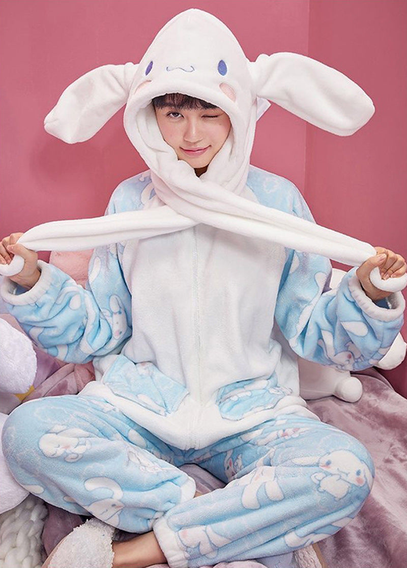 Kawaii Cartoon Cute Puppy Ears Plush Pajama Set