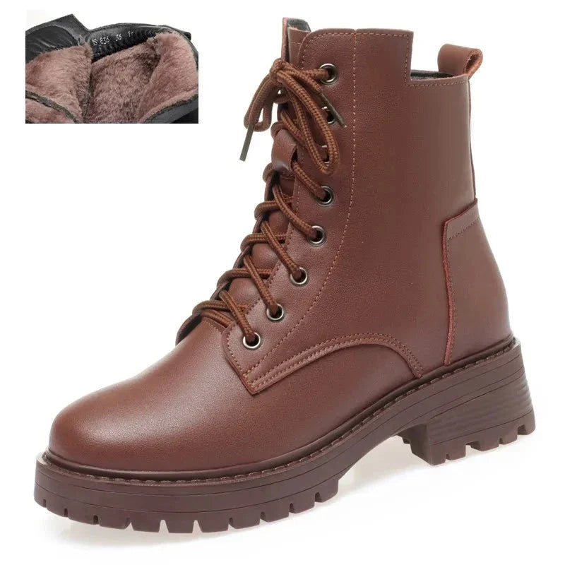 Winter Leather Women's Snow Boots