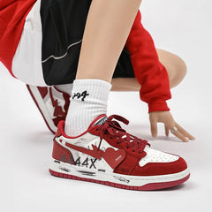 Electric Red Heart Skate Shoes