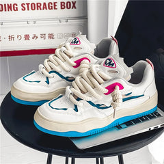 Neon Thick Lace Striped Color Sneakers