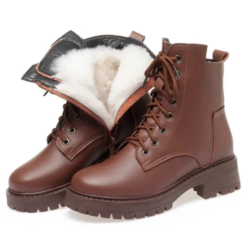 Winter Leather Women's Snow Boots