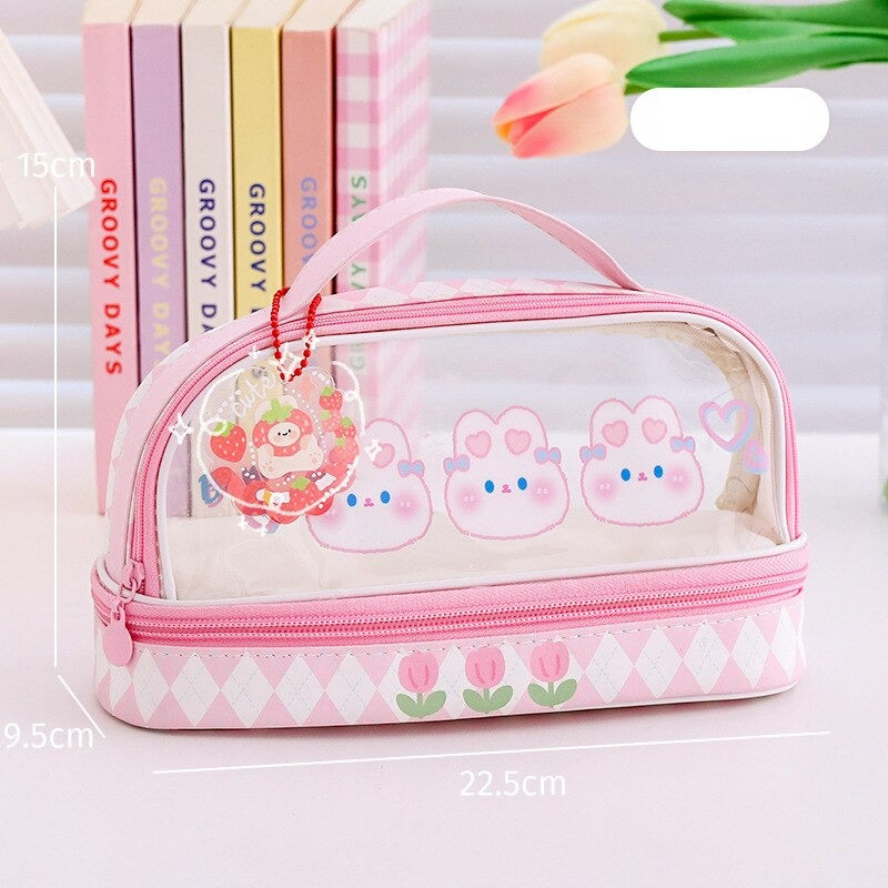 Kawaii Japanese Style Pastel Transparent Pencil Case