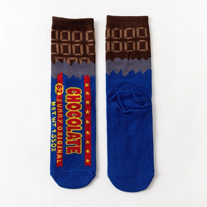 Food Products Cartoon Socks