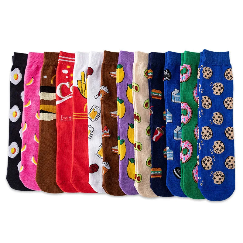 Food Products Cartoon Socks