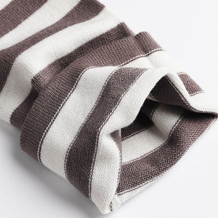 Women's Long Sleeve Crew Neck Striped Loose Sweater