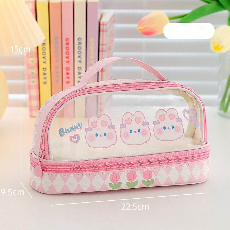 Kawaii Japanese Style Pastel Transparent Pencil Case