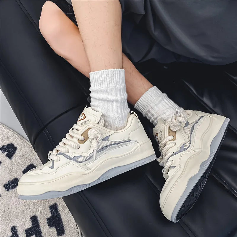 Neon Thick Lace Striped Color Sneakers