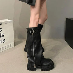 Knee-High Biker Boots