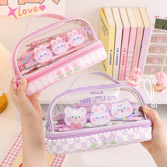 Kawaii Japanese Style Pastel Transparent Pencil Case