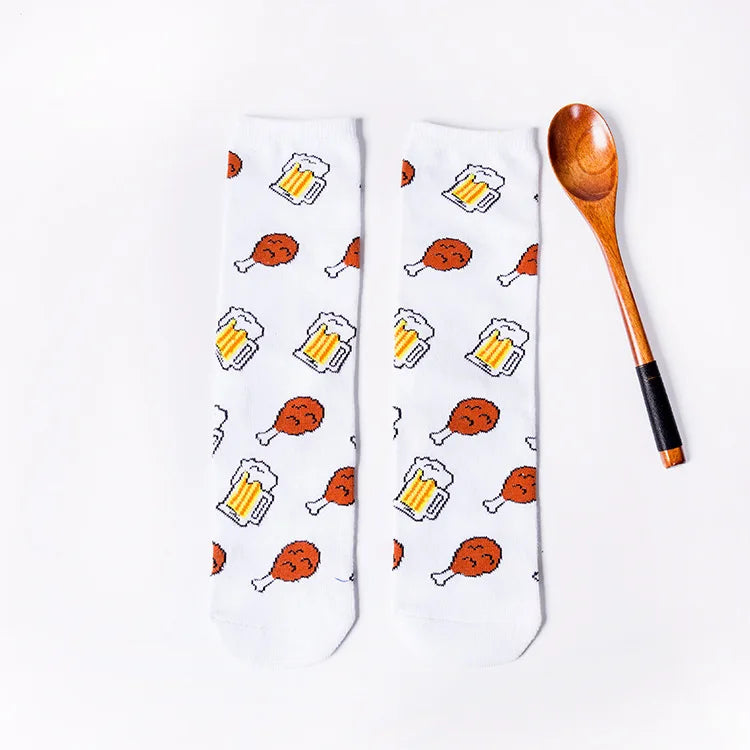 Food Products Cartoon Socks