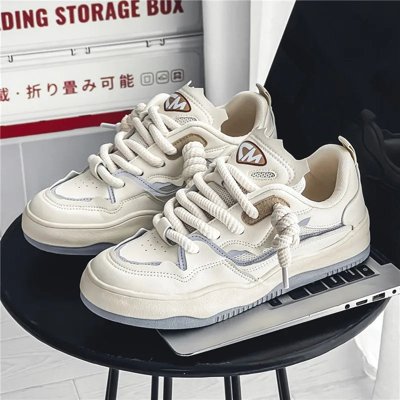 Neon Thick Lace Striped Color Sneakers
