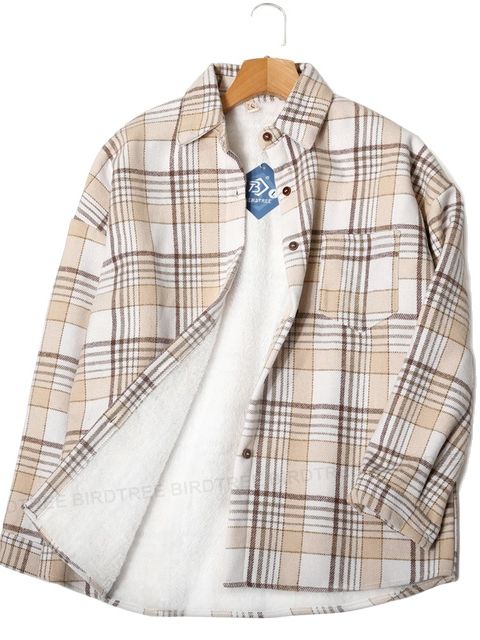 Jacket Long Sleeve Button Down Casual Plaid Flannel Shirts Boyfriend Fall Blouses