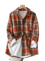 Jacket Long Sleeve Button Down Casual Plaid Flannel Shirts Boyfriend Fall Blouses