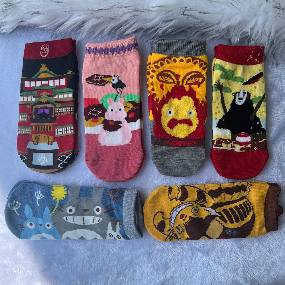 Cartoon Printed Half Socks