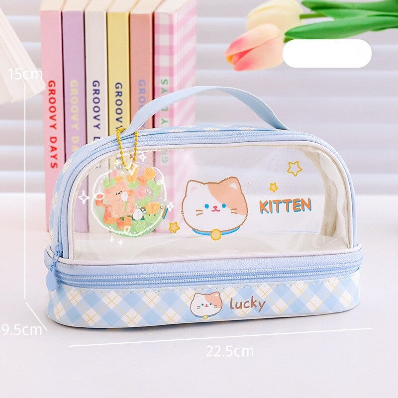 Kawaii Japanese Style Pastel Transparent Pencil Case