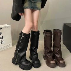 Knee-High Biker Boots