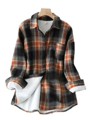 Jacket Long Sleeve Button Down Casual Plaid Flannel Shirts Boyfriend Fall Blouses
