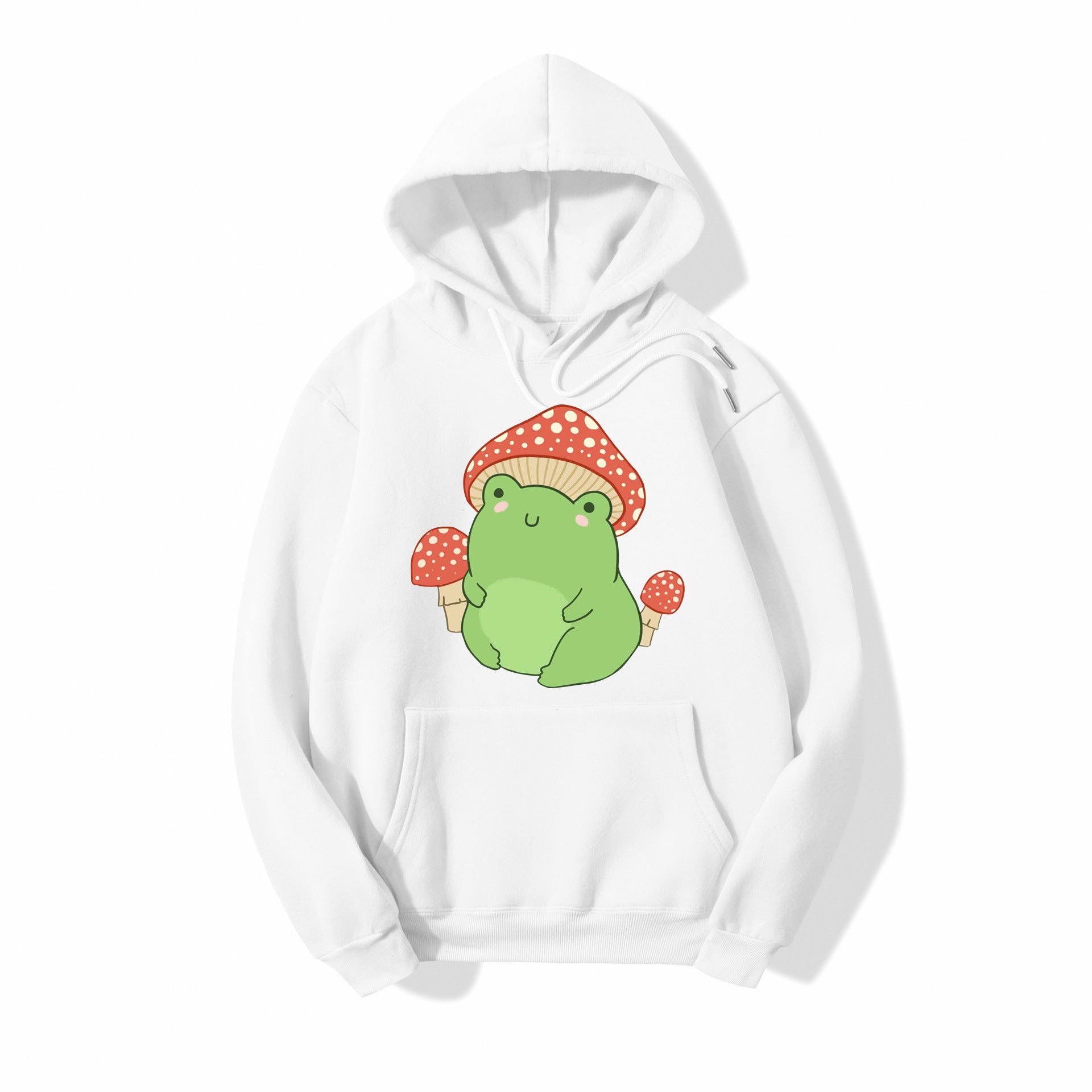 Cute Frog Sweater for Women, Kawaii Mushroom Hoodie for Teens, Hooded Clothes