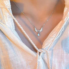 Angel Wings Moonstone Pendant Necklace