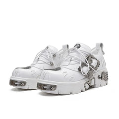 Metal Edge Lace-Up Platform Sneakers