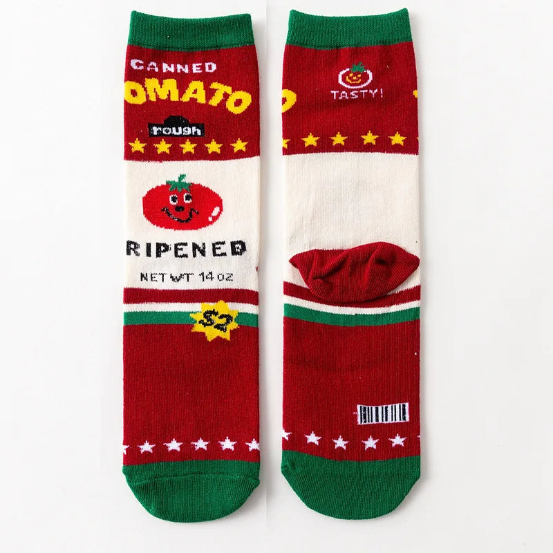 Food Products Cartoon Socks