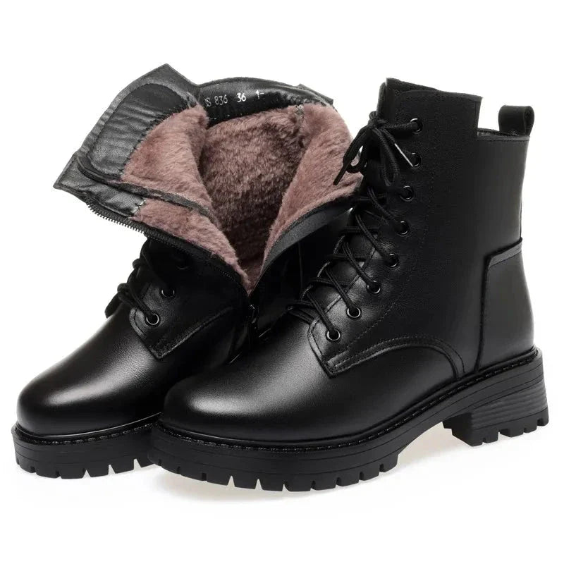 Winter Leather Women's Snow Boots