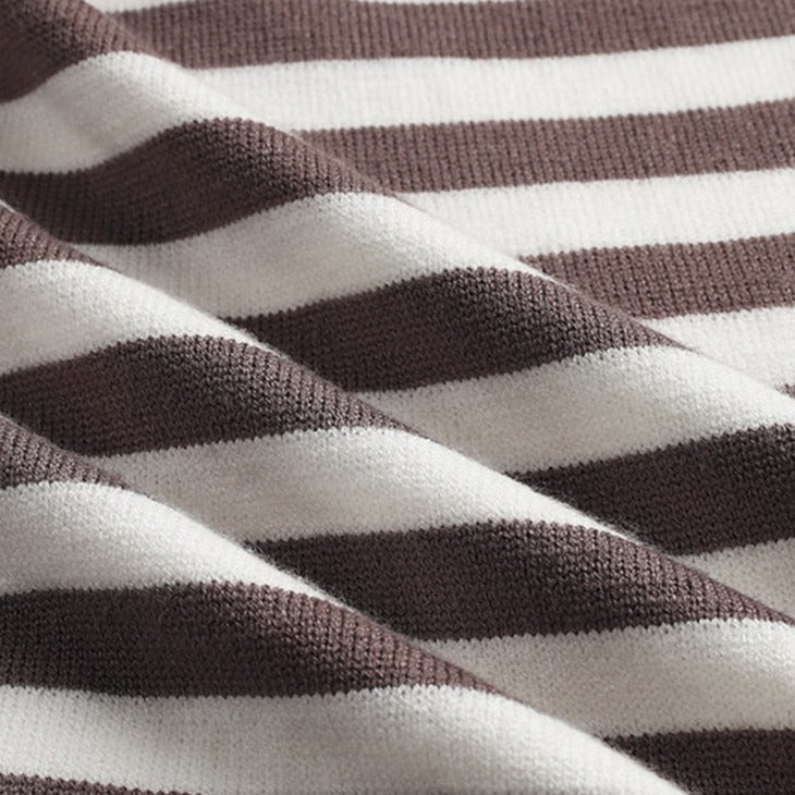 Women's Long Sleeve Crew Neck Striped Loose Sweater