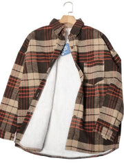Jacket Long Sleeve Button Down Casual Plaid Flannel Shirts Boyfriend Fall Blouses