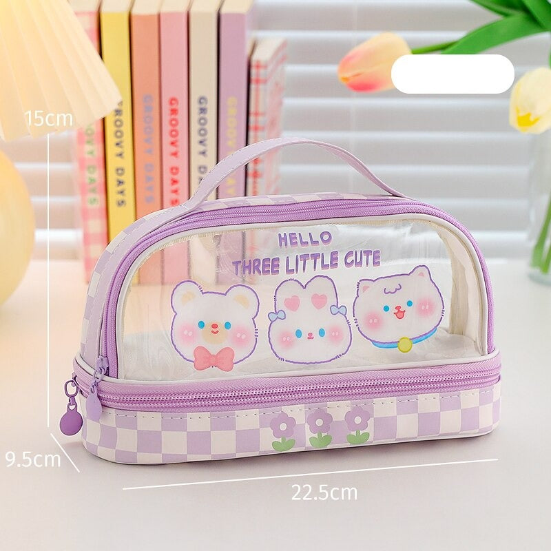 Kawaii Japanese Style Pastel Transparent Pencil Case