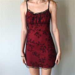 Lace Strap Mini Dress