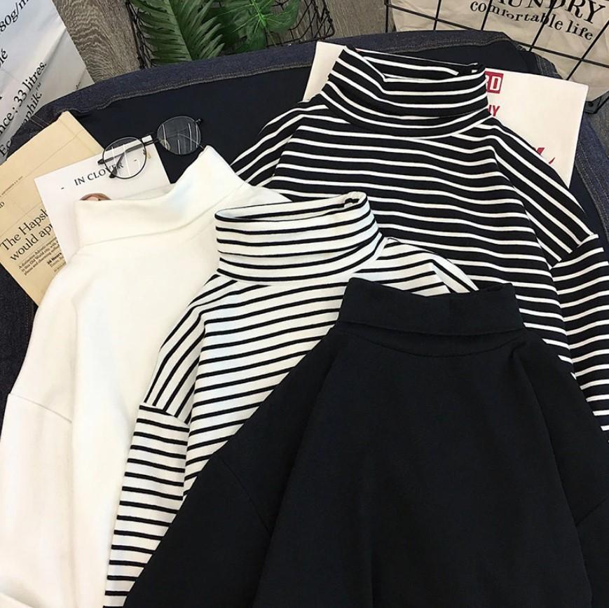 Turtleneck Stripes Alt Girl Outfits