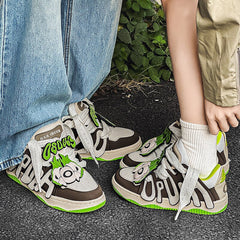 Couples His & Her Sneakers Punk Skateboard Letters Bread Casual Shoe