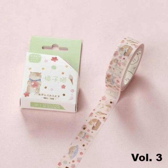 2Pcs Kitty in the Blossoms Washi Tape