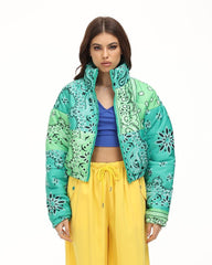 Patchwork Paisley Puffer Jacket