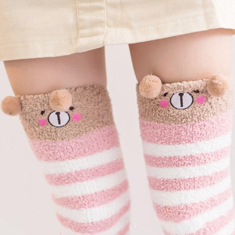 Animal Fleece Thigh High Long Socks