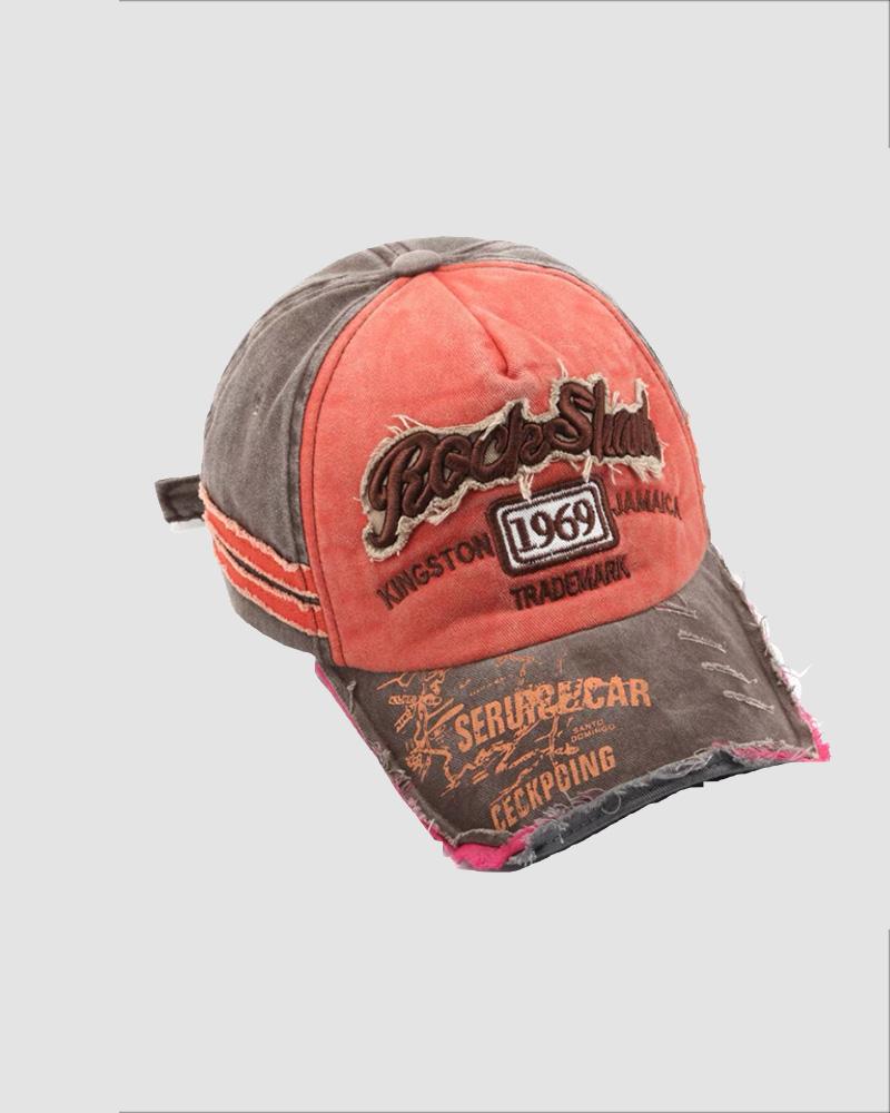 1969 Distressed Embroidery Denim Baseball Cap