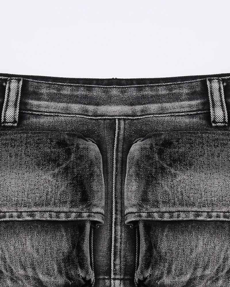 Dark Grunge Denim Skirt