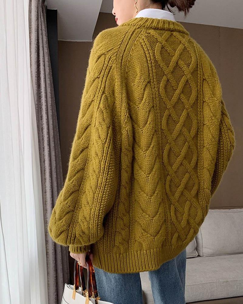 Twist Pullover Oversized Sweater