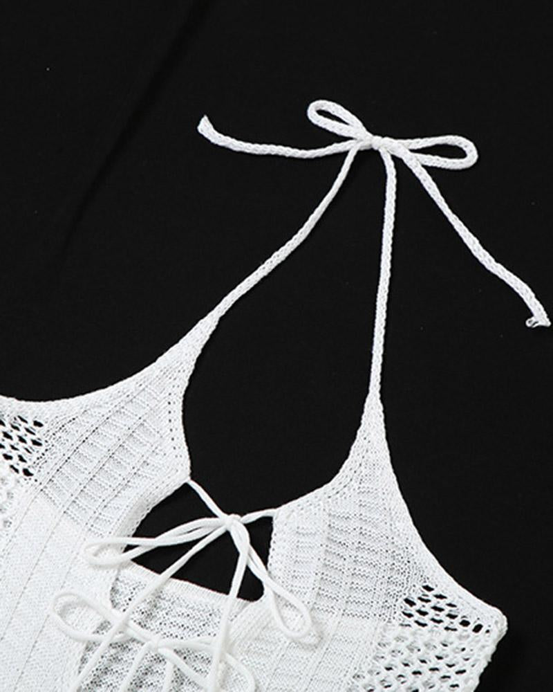 Tying Crochet Dress Coord Set